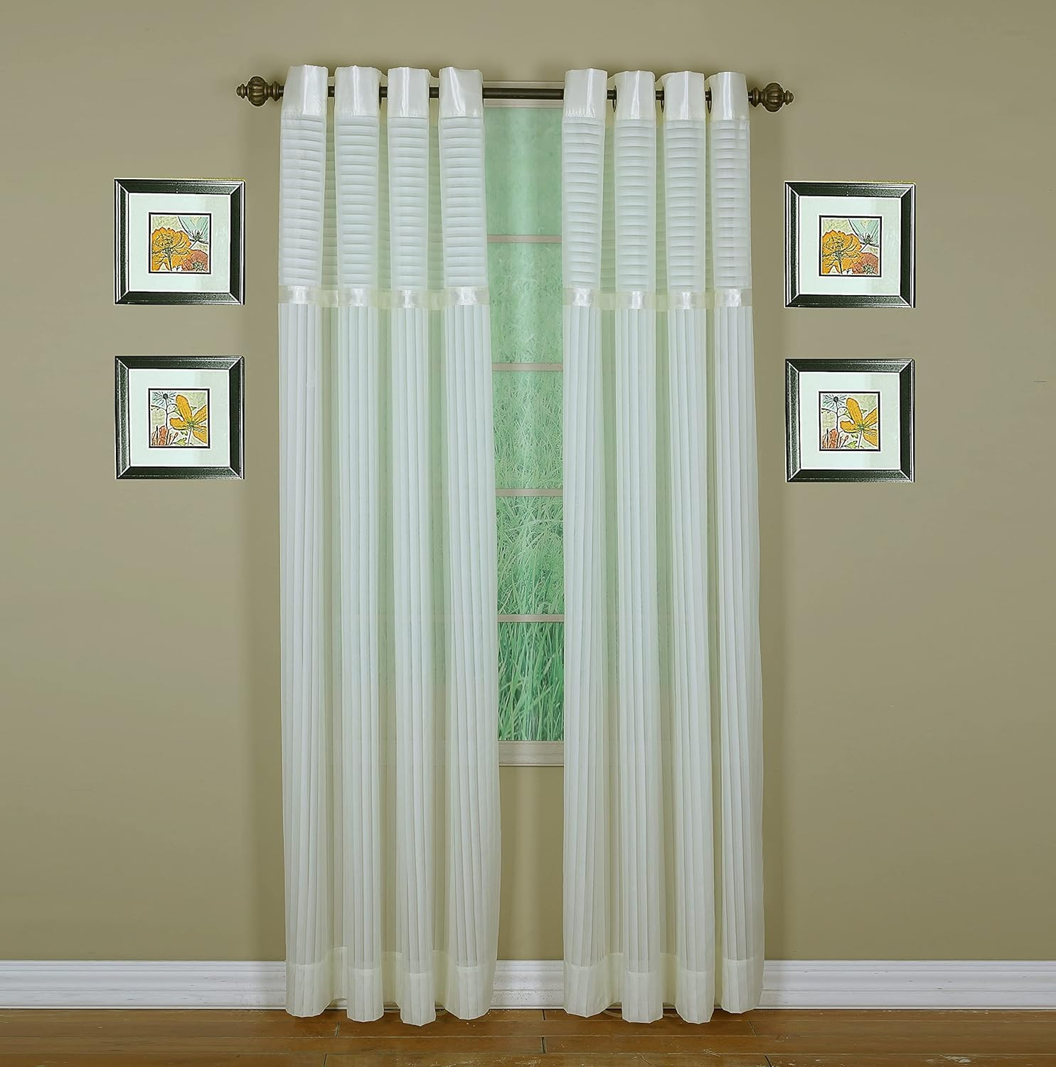 Silhouette Grommet Panel, 84″,Ecru, 55″ W X 84″ L