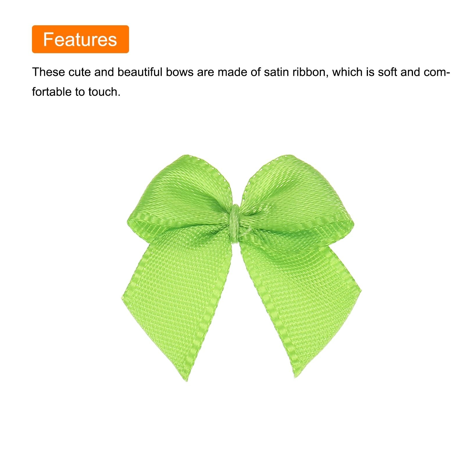50 PCS 1 Inch Mini Satin Ribbon Bows Fabric Craft Sewing Wedding Gift Wrap DIY