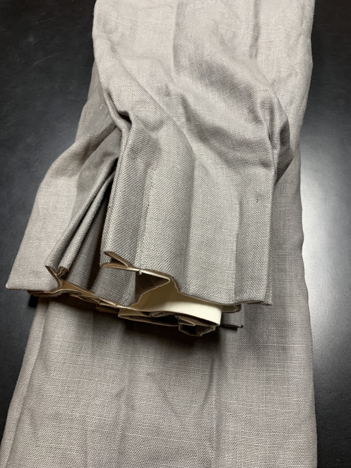 Restoration Hardware Belgian Textured Linen Curtain Fog Grey French Pleat 96X46