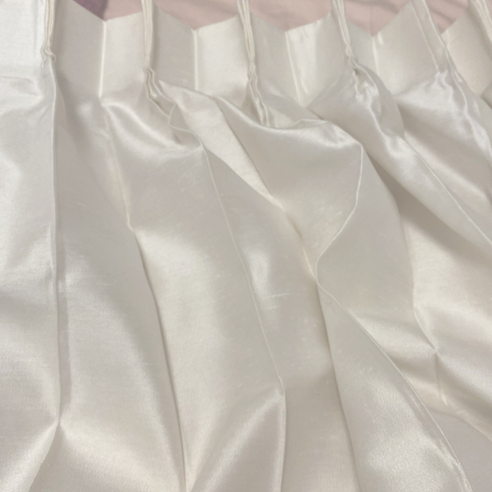 ANTIQUE WHITE DRAPERIES, JC PENNY HOME COLLECTION, RAYON/ACETATE – FULLY LINED