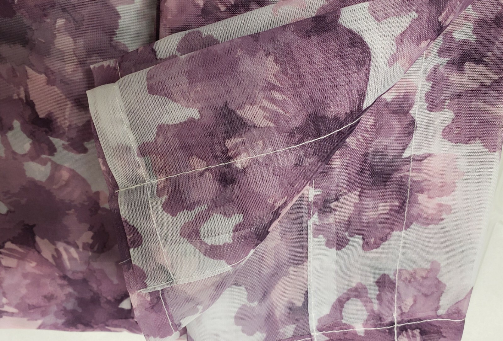 3pc Curtains Set: 2 Tiers (28″)& Valance (56″x14″) PURPLE FLOWERS, Nant