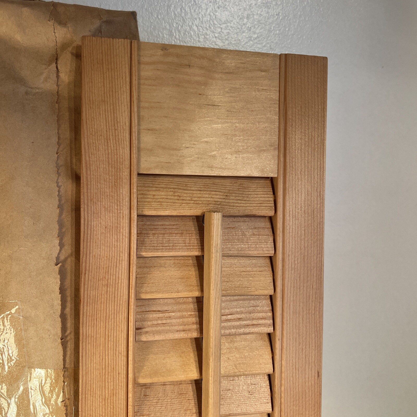 Vintage Wood Shutter Panel 6” x 20” New in Package NIP NOS