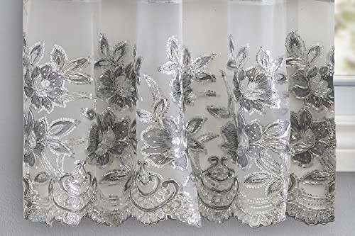 3-Piece Sequin Embroidered Café Curtain Set