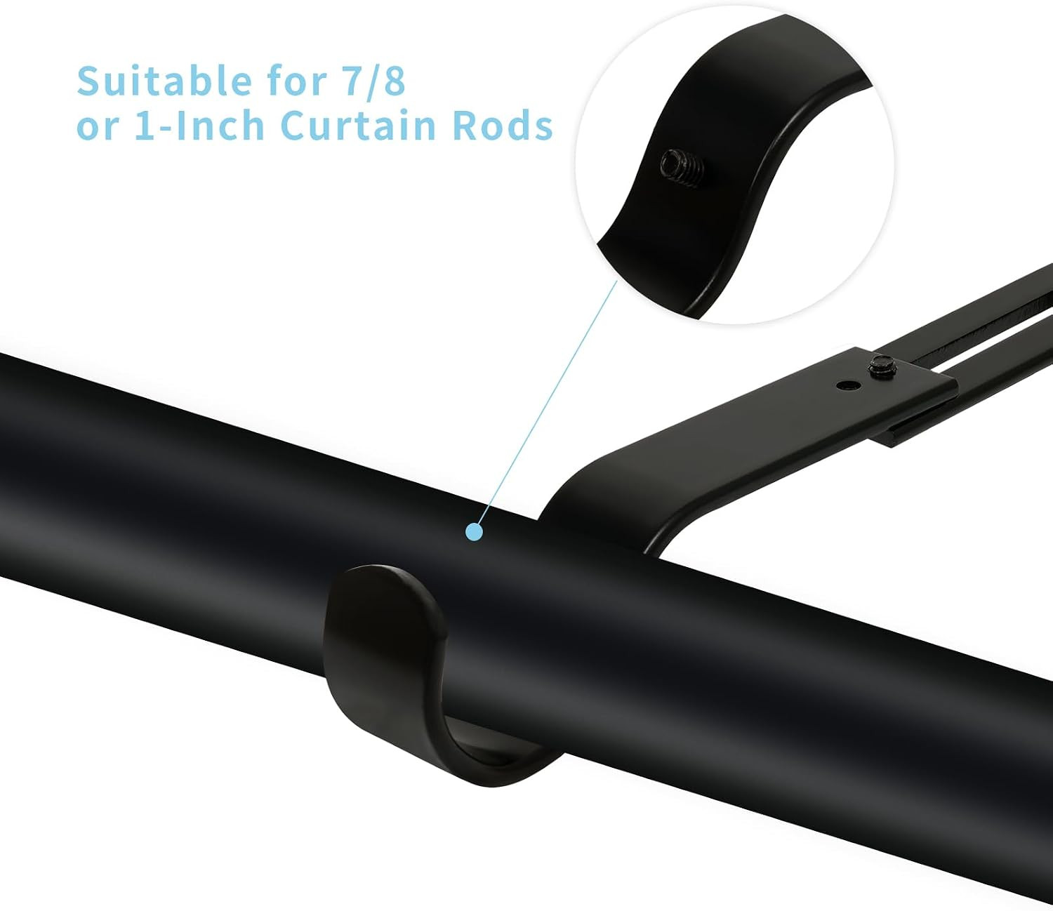 Heavy Duty Adjustable Curtain Rod Brackets, 3 Pack Premium Rod Brackets for Wall