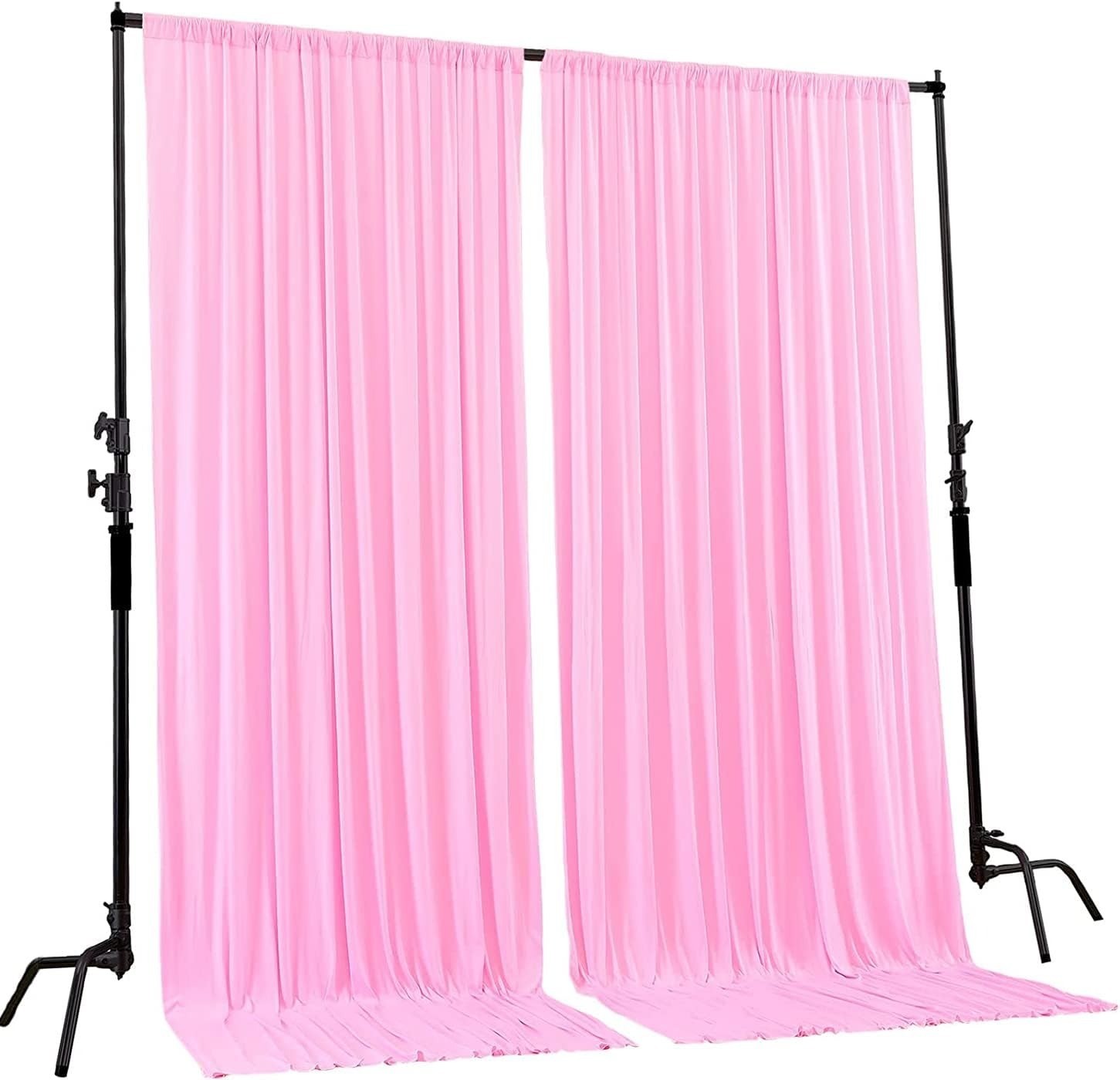 AK TRADING 10 feet x 10 feet Polyester Backdrop Drapes Curtains Panels with Rod