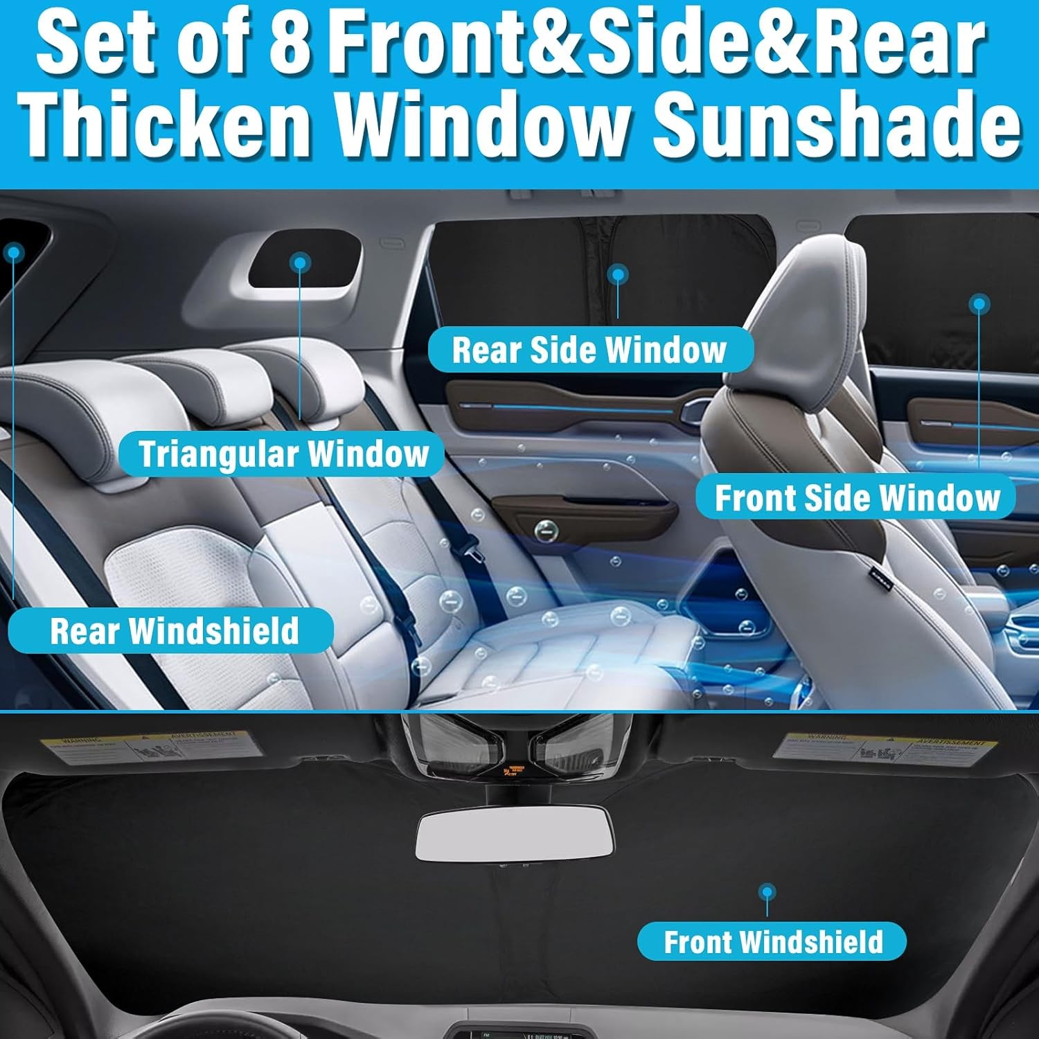 KMF 8pcs Full Window Sun Shade Custom Fit for Toyota RAV4 2006-2012 Accessories,