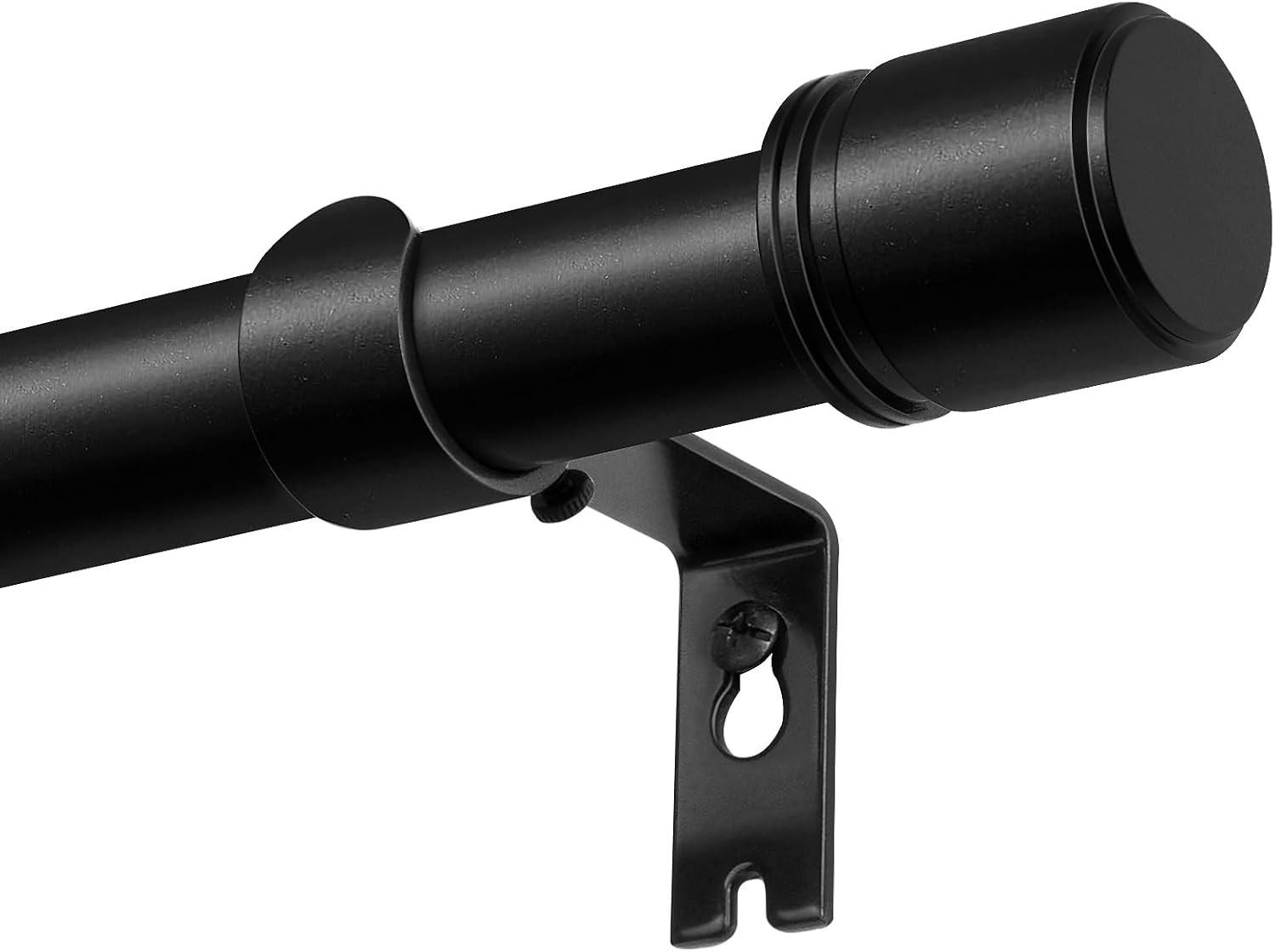 Black Curtain Rods 32-144in, Telescoping Heavy Duty Drapery Rod 1in