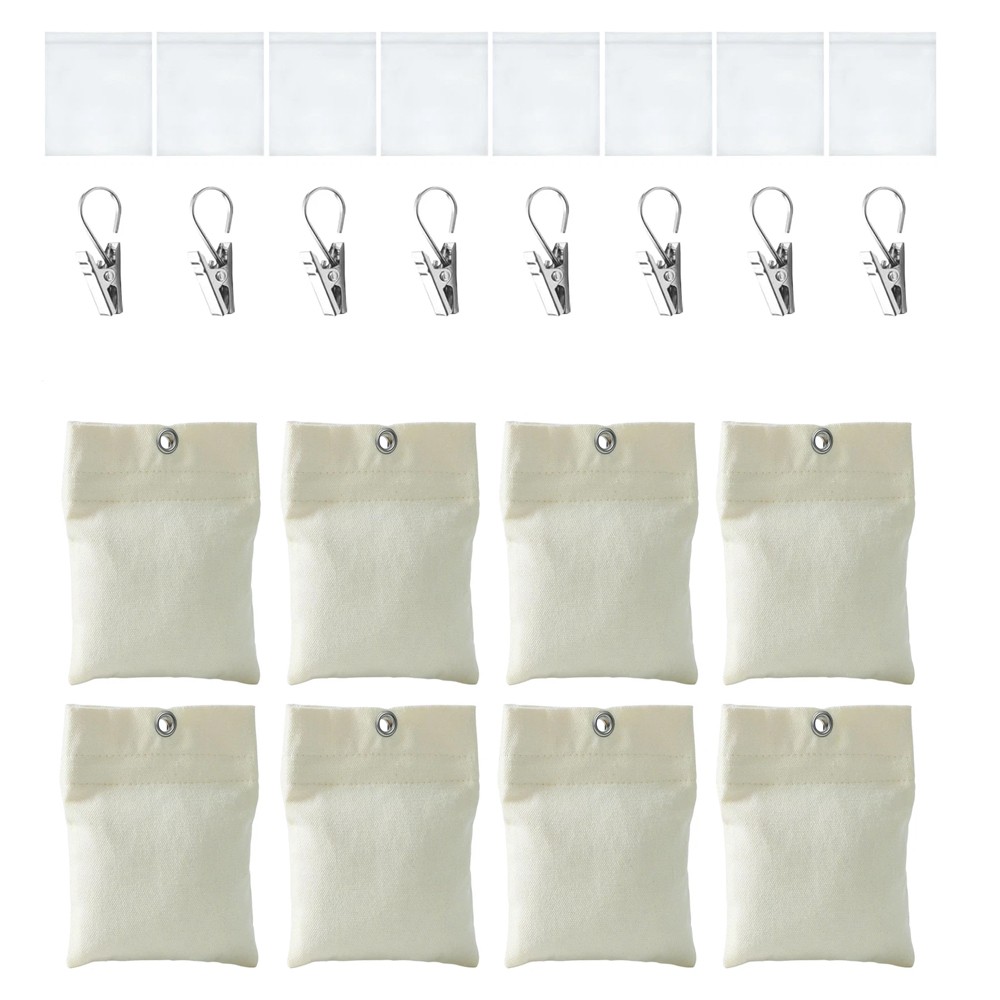 8Pcs Crtain Weights Bag 15oz Sandbag Holders With Fixing Clip For Gazebo Curtain