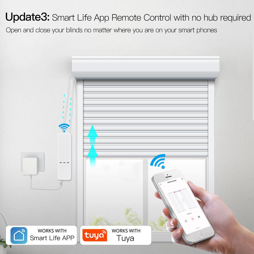 MOES WiFi Smart Curtain Motor Roller Blinds Shutter Drive Remote Alexa Google