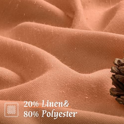 Linen Curtains 30 Inch Length for Small 42″W x 30″L (Pack of 2) Terracotta