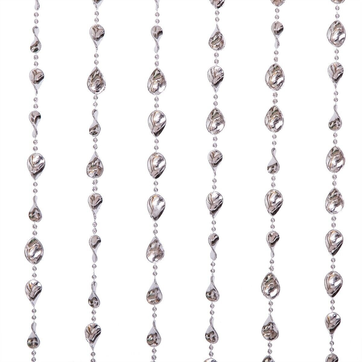 Beautiful Acrylic Beaded Curtain for Windows, Doorways Partition – Silver Twists