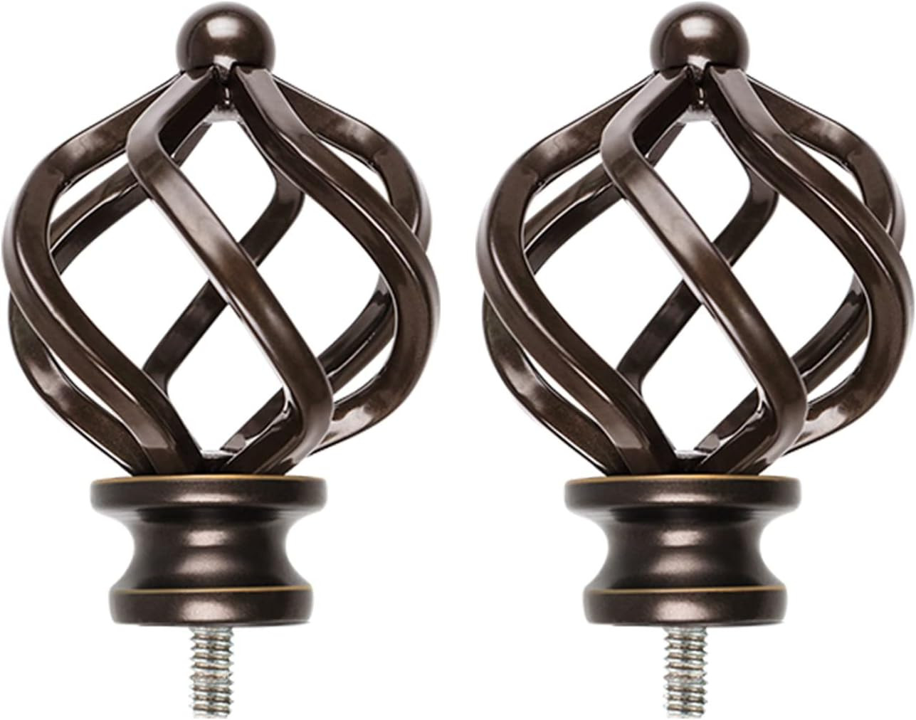 KAMANINA Replacement Finials for 1 or 7/8 Inch Curtain rods, 2 Pcs, Bronze | Dec
