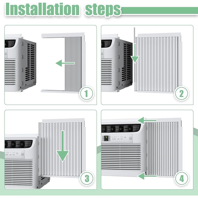 Window AC Side Panel Curtain Kit Frame Insulation Dustproof 10000 BTU Units New