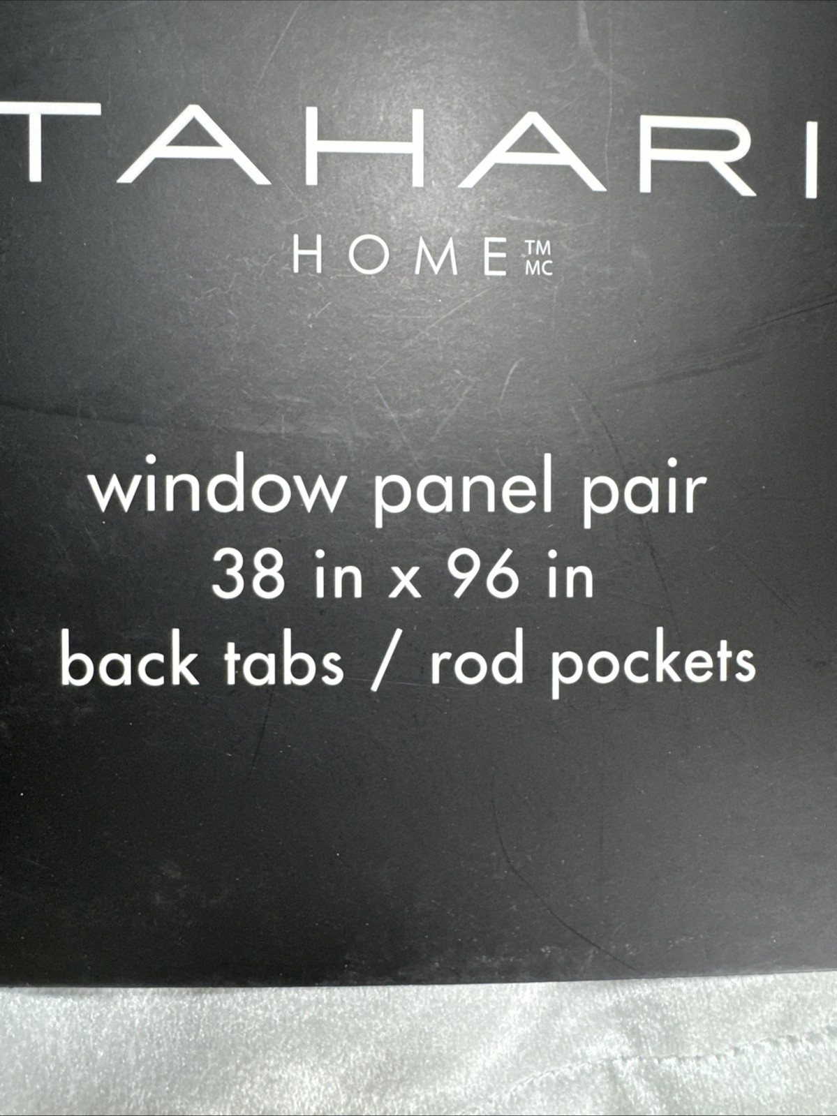 Tahari Home Gray Embroidered Polyester Window Panels Pair 38” x 96” ~New~