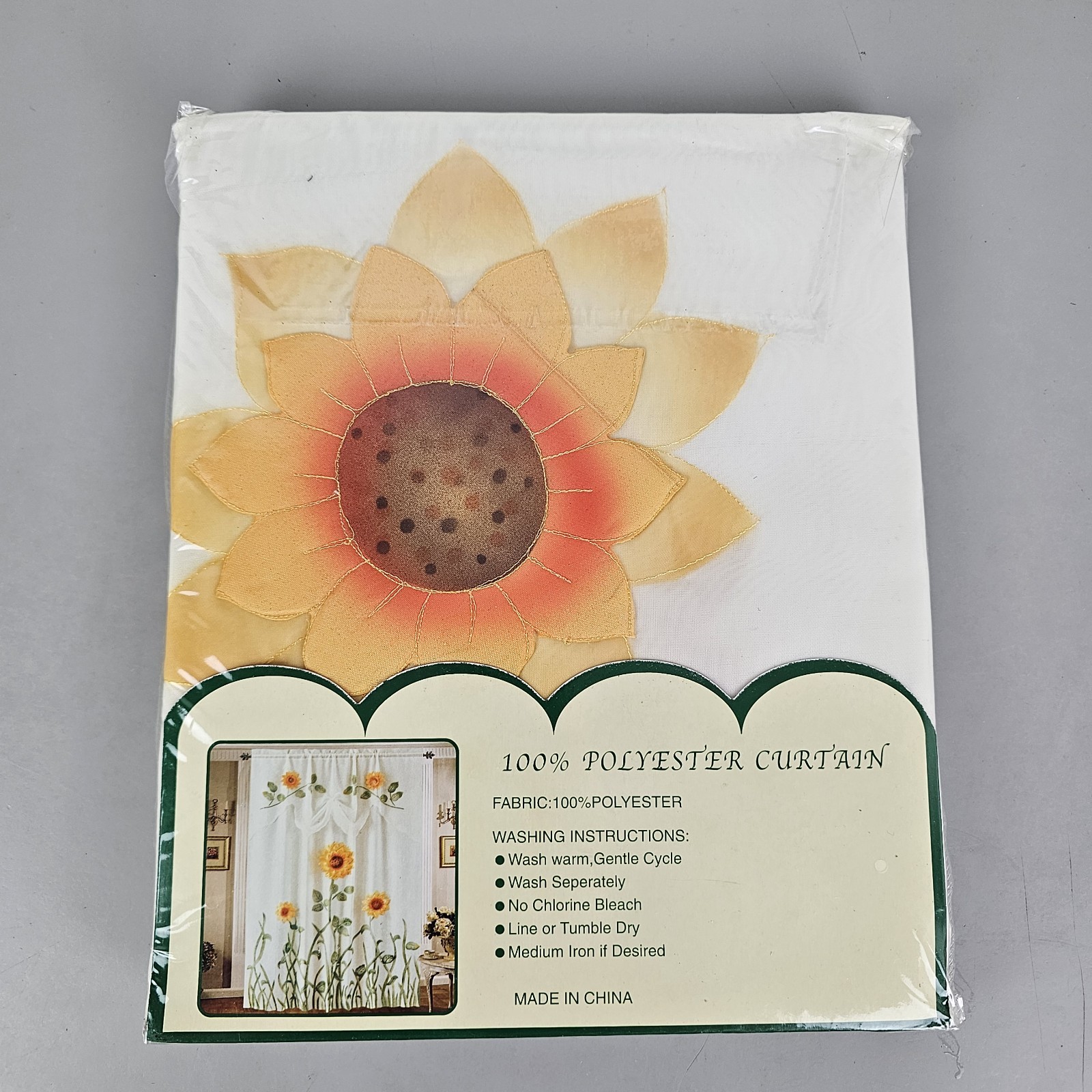 Sunflower Curtain 100% Polyester Yellow Floral 60″×84″ + 28″