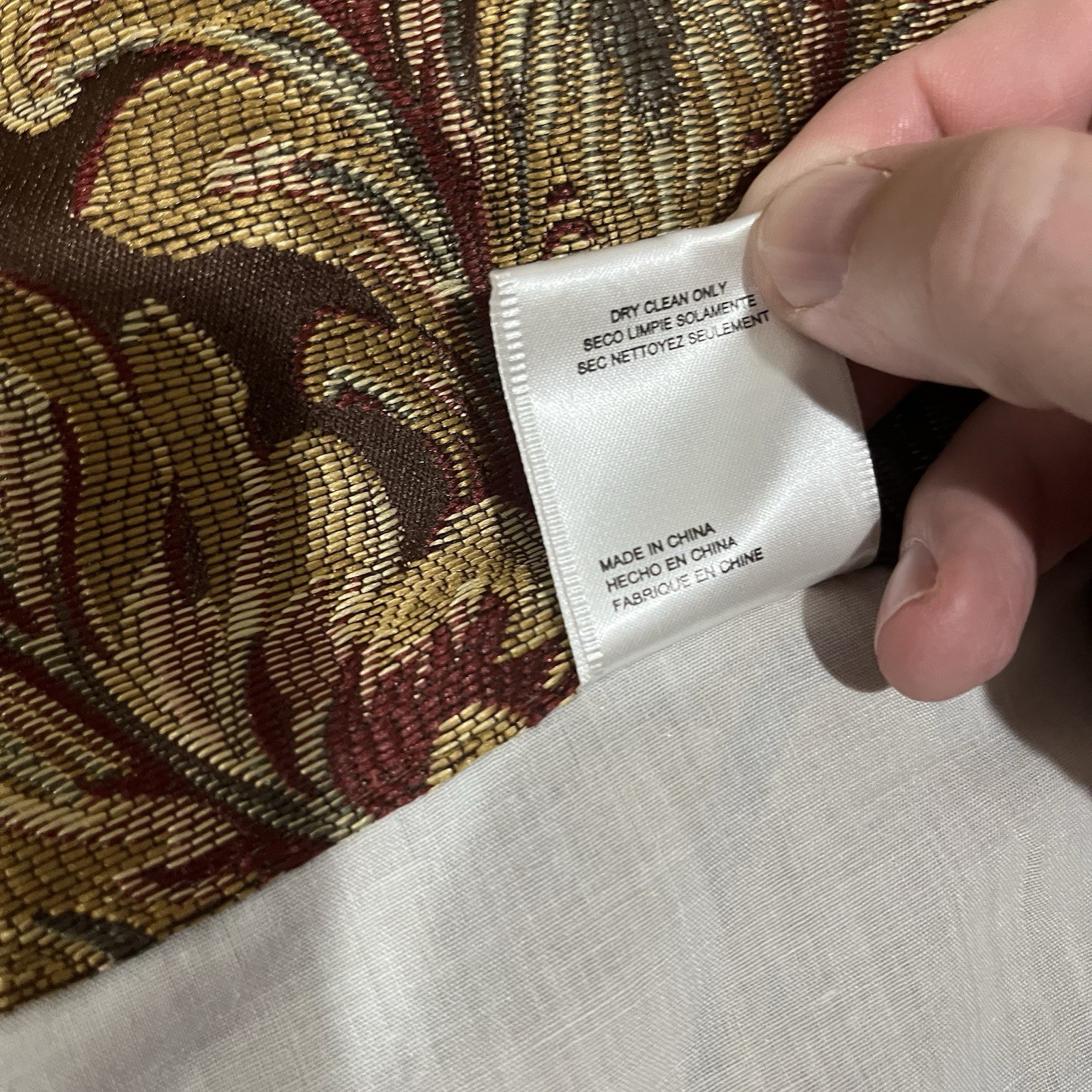 Croscill Curtain Panels Chocolate Brown Gold Jacobean Tie Back Set Of 2 42×84″