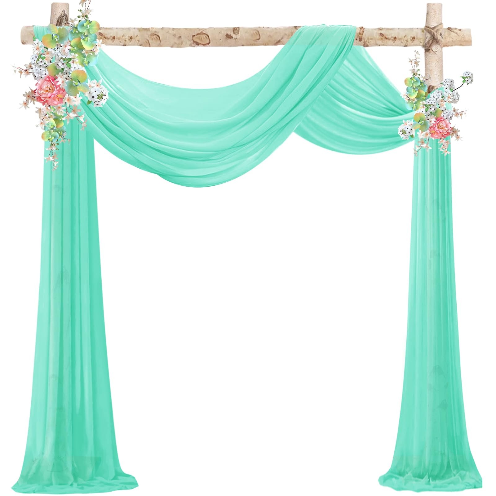 Mint Green Wedding Arch Draping Fabric Chiffon Fabric, 29in x 18Ft Sheer Chif…