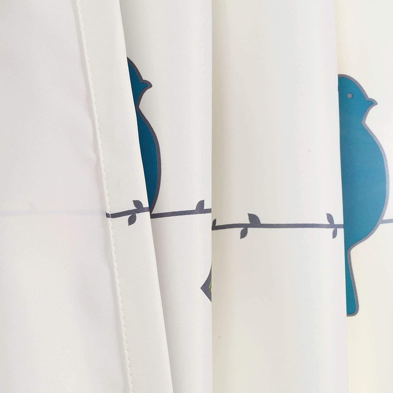 Lush Decor Rowley Birds Curtains Room Darkening Window Panel Set for Living,
