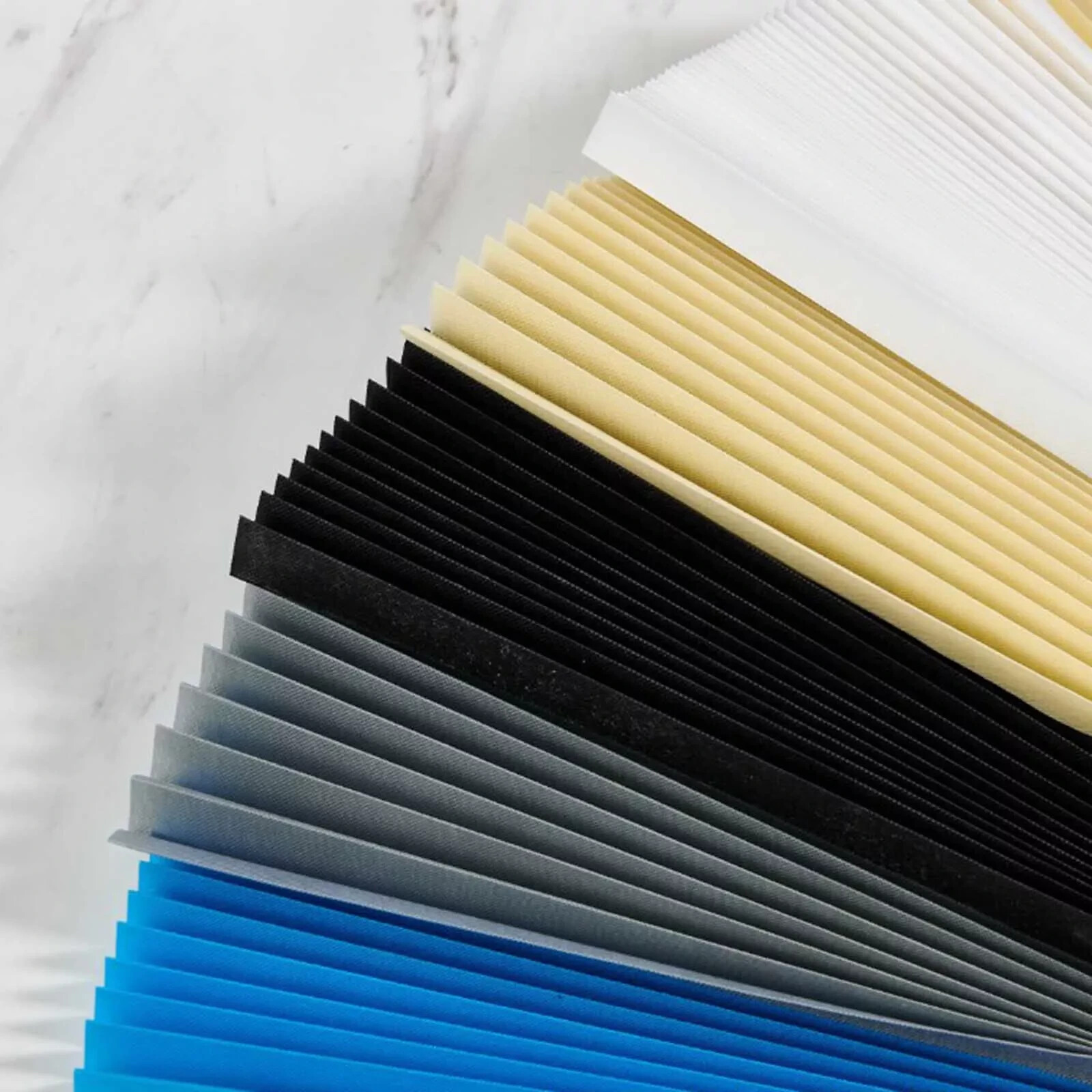 Pleated Fabric Shades, Temporary Window Blinds, No Drilling Self Adhesive Blind*