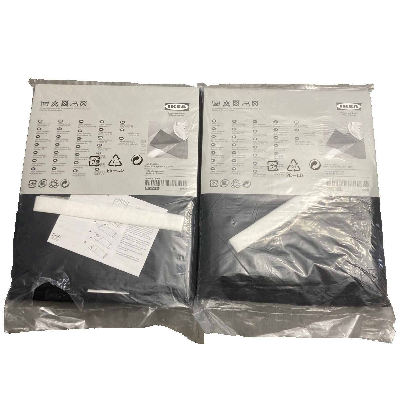2 Sets Of Ikea Sarita Curtains Black 2 Sheer Panels 57″ x 118”