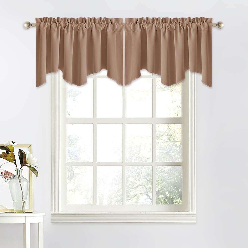 Blackout Valances Short Curtains – W52 inches by 18 inches Half Window Topper…