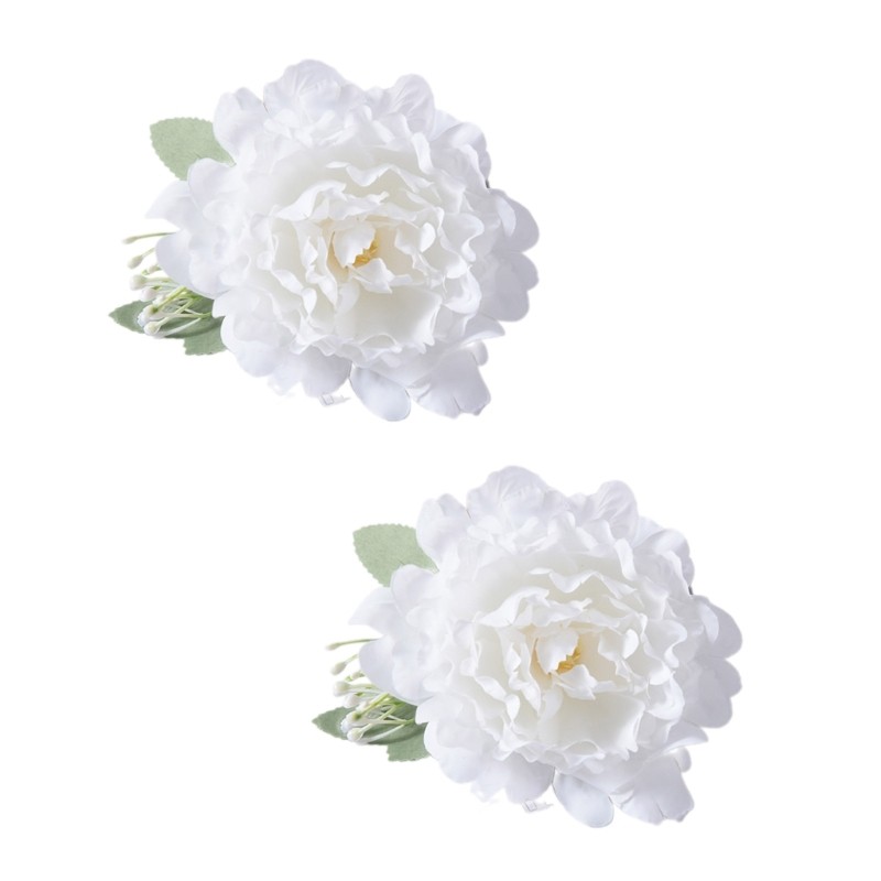 Pack of 2 Decorative Curtain Holder Clip Artificial Flower Drapery Tieback Clamp