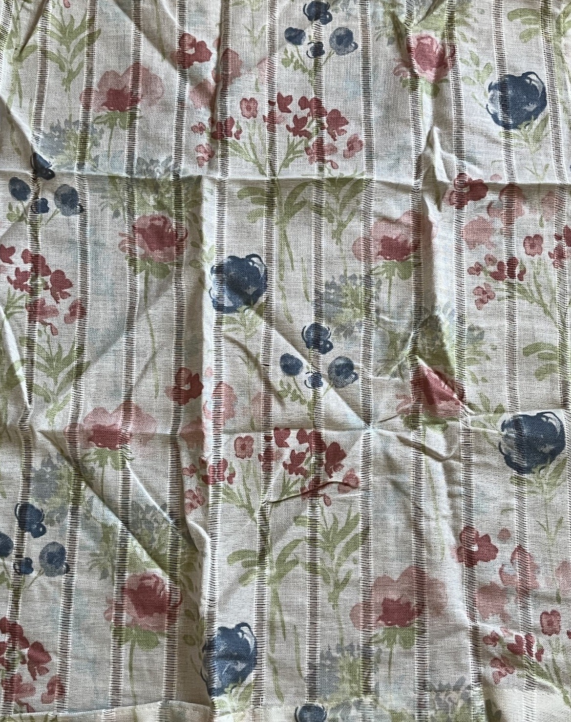 Tranquil Floral Valance & Tier Set, Coral Blue Green, Better Homes & Garden Used