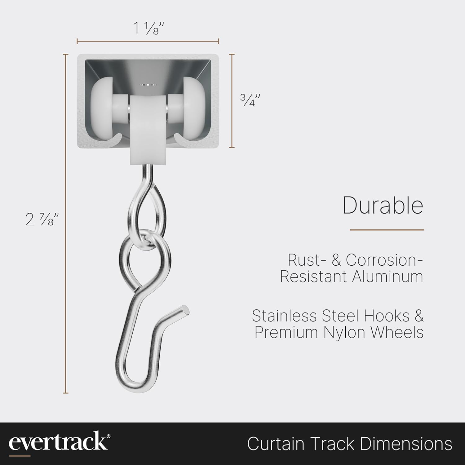 Curtain Track – Ceiling Mounted Curtain Rail for Curtains, Drapes, and Room Divi