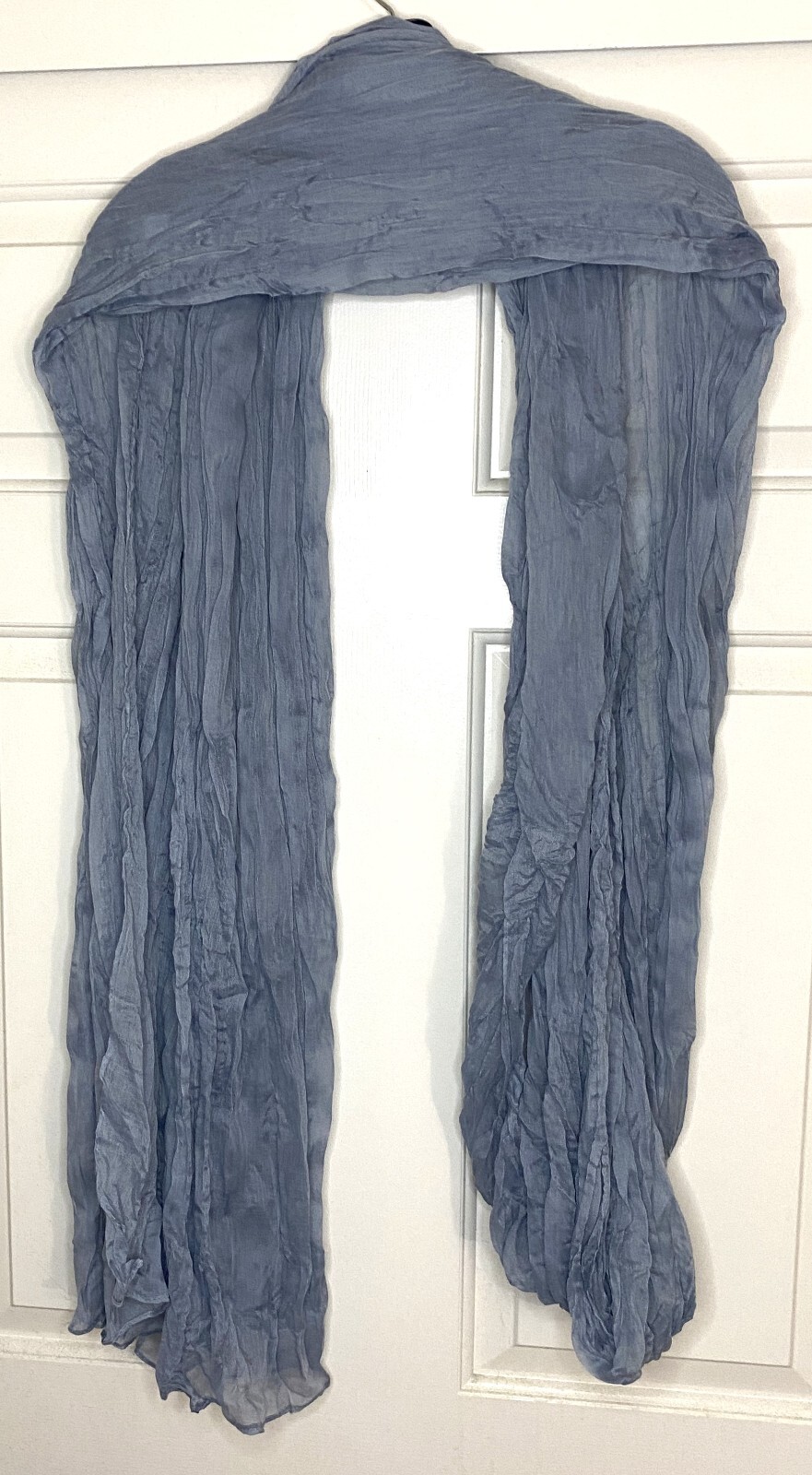 Sheer Window Scarf Approx. 12′ x 2.5′ Blue/Gray Color