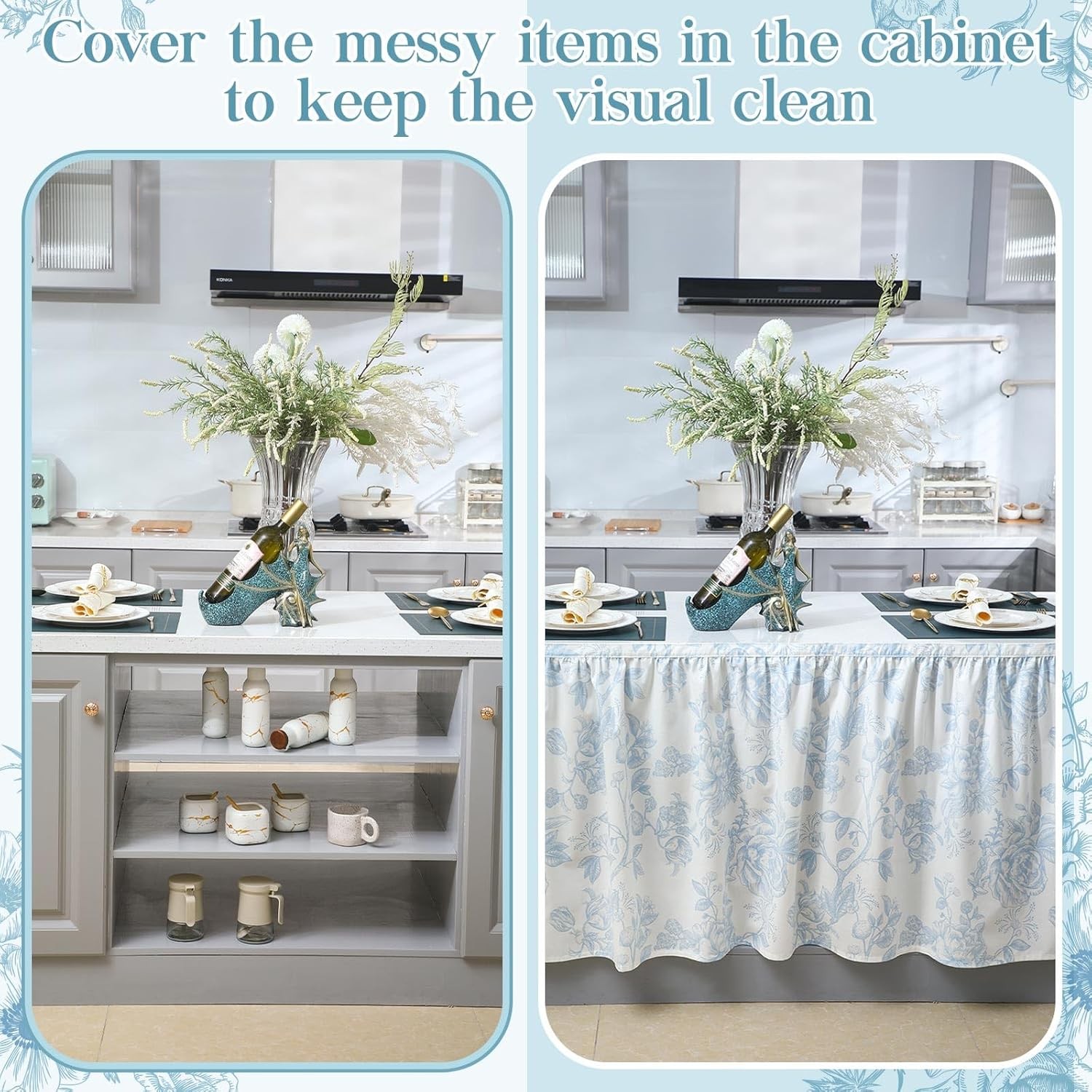 Cabinet valance 28 wide x 51 inches long Bathroom and kitchen sink valance
