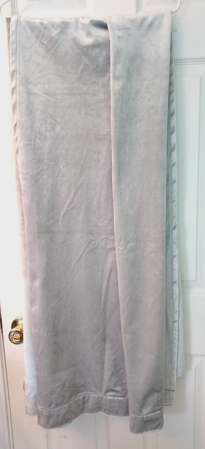EUC! Set 2 Silver Velvety Curtain Panels 40×81″ By Rachel Roy Machine Washable