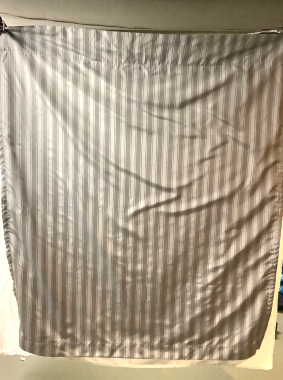 1 Curtain Panel Jaclyn Smith Traditions Gray Striped 54.5”W x 63”L Rod Pocket