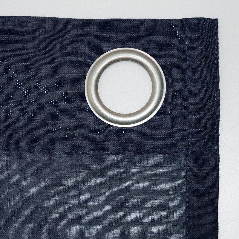 Slub Textured Linen Blend Grommet Top Curtain Panel Light Filtering Semi-Sheer