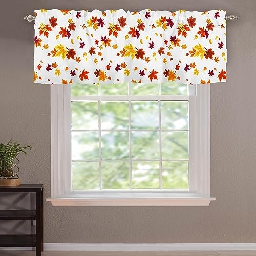 Fall Autumn Maple Leaves Kitchen Curtains 54″W x 18″L (Pack of 1) Fall 4