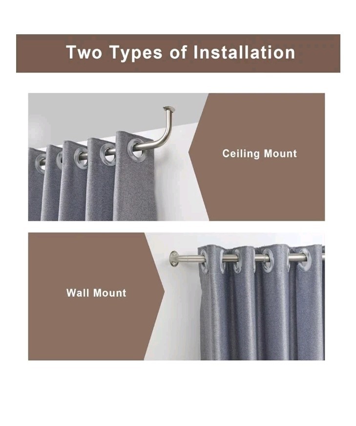 2 Pack 1Inch Diameter Wrap Around Curtain Rods for windows 28-56…