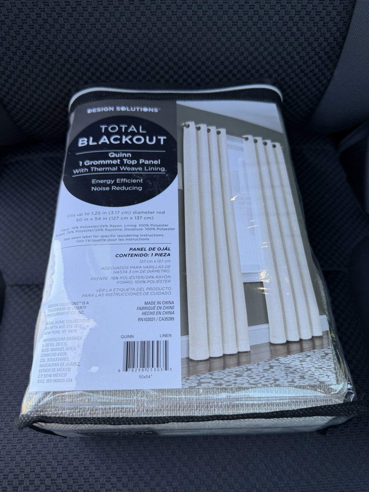 NEW Bed Bath & Beyond Total Blackout Curtain Quinn Linen Grommet Top Panel 54”