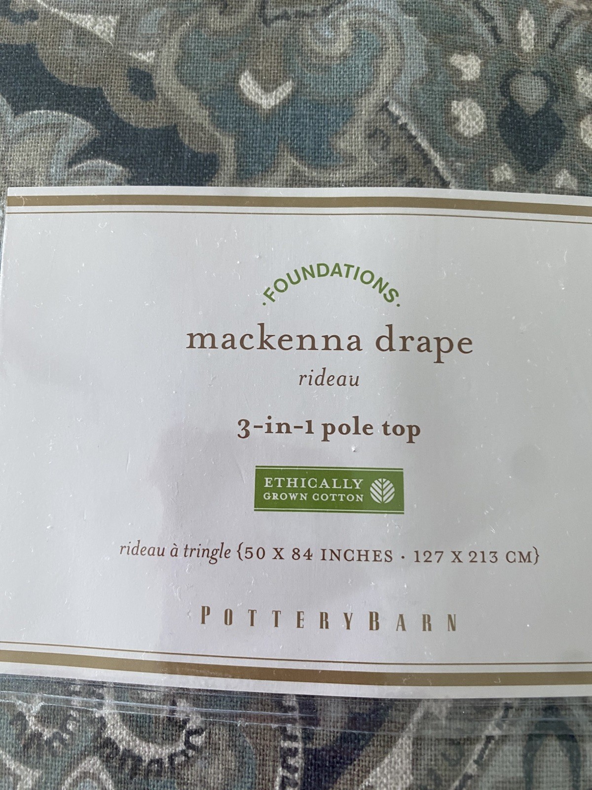 Pottery Barn Mackenna Drapes Set 2 Blue 50x 84 Curtains Medallion Paisley New