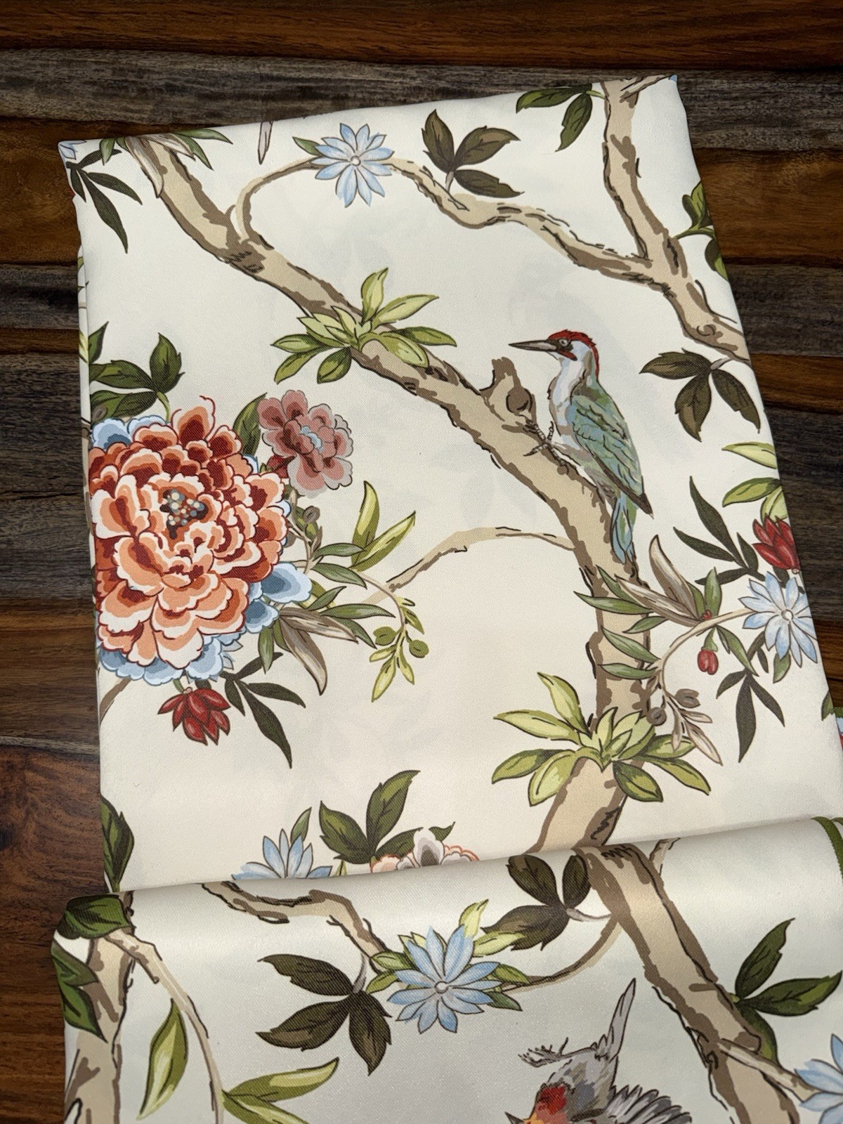 Lillian August Window Curtains 2 Panels 38 x 96″ Cream Birds Drapers Back Tab
