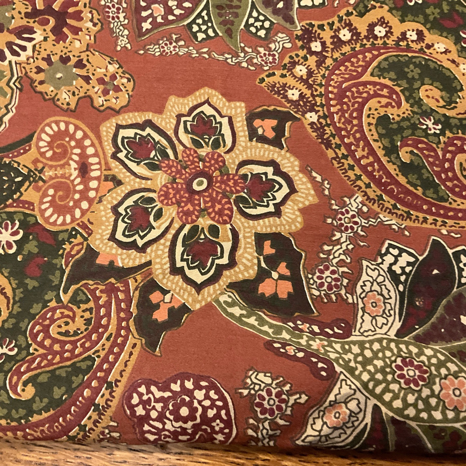 Ralph Lauren CHAPS Annabelle Curtain Valance Rust Jacobean Floral 17″X55″