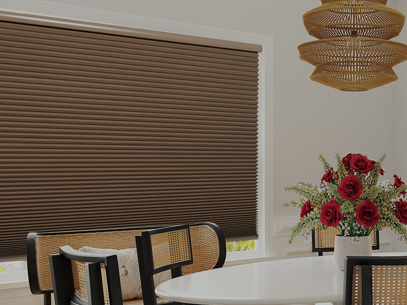 Made to Measure Cordless Darkening Blackout Brown Cellular Shade Honeycomb Blind