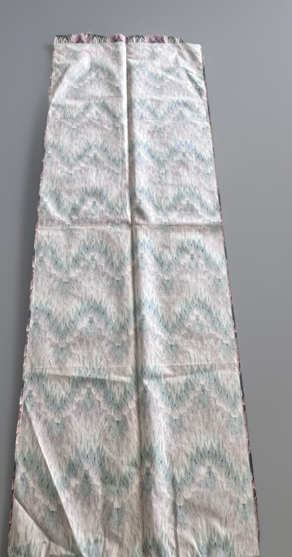 Custom Drapes Valance Kaufmann NEW WORLDS Art Deco Coral Aqua Feather Flame 6pc
