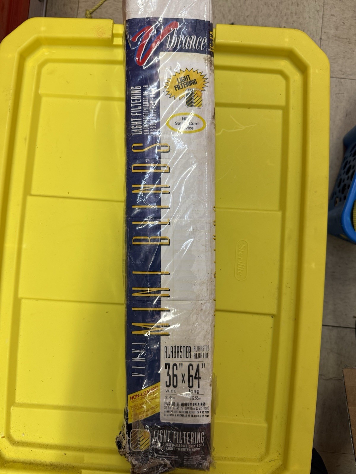Vibrance Light Filtering Vinyl Mini Blinds – 36”x64” Alabaster – NEW