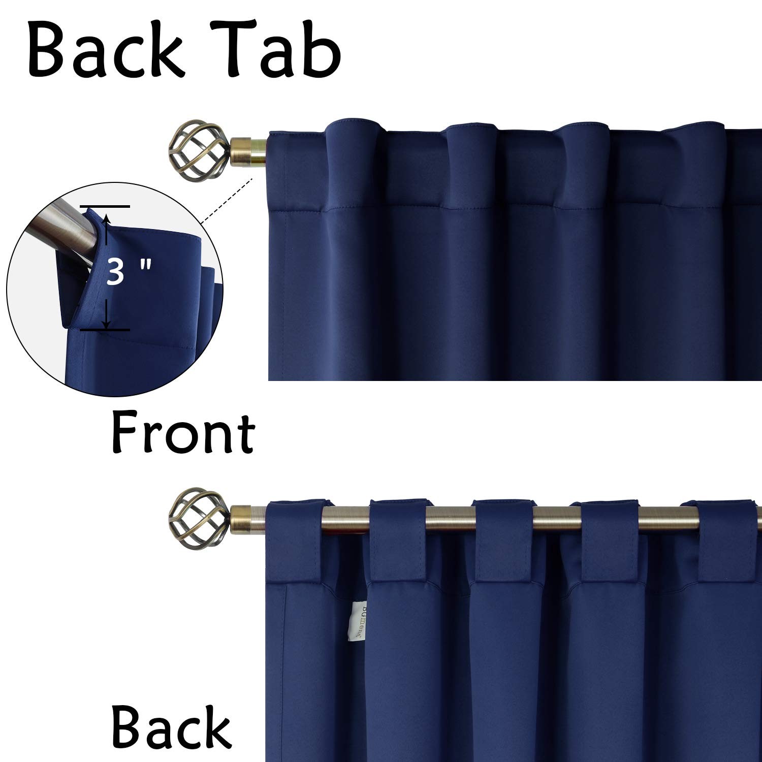 BGment Rod Pocket and Back Tab Blackout Curtains for Bedroom – Thermal Insulated