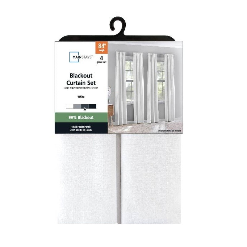 4 Pack Blackout Curtain Panels Set Light Filtering Rod Pocket Machine Washable