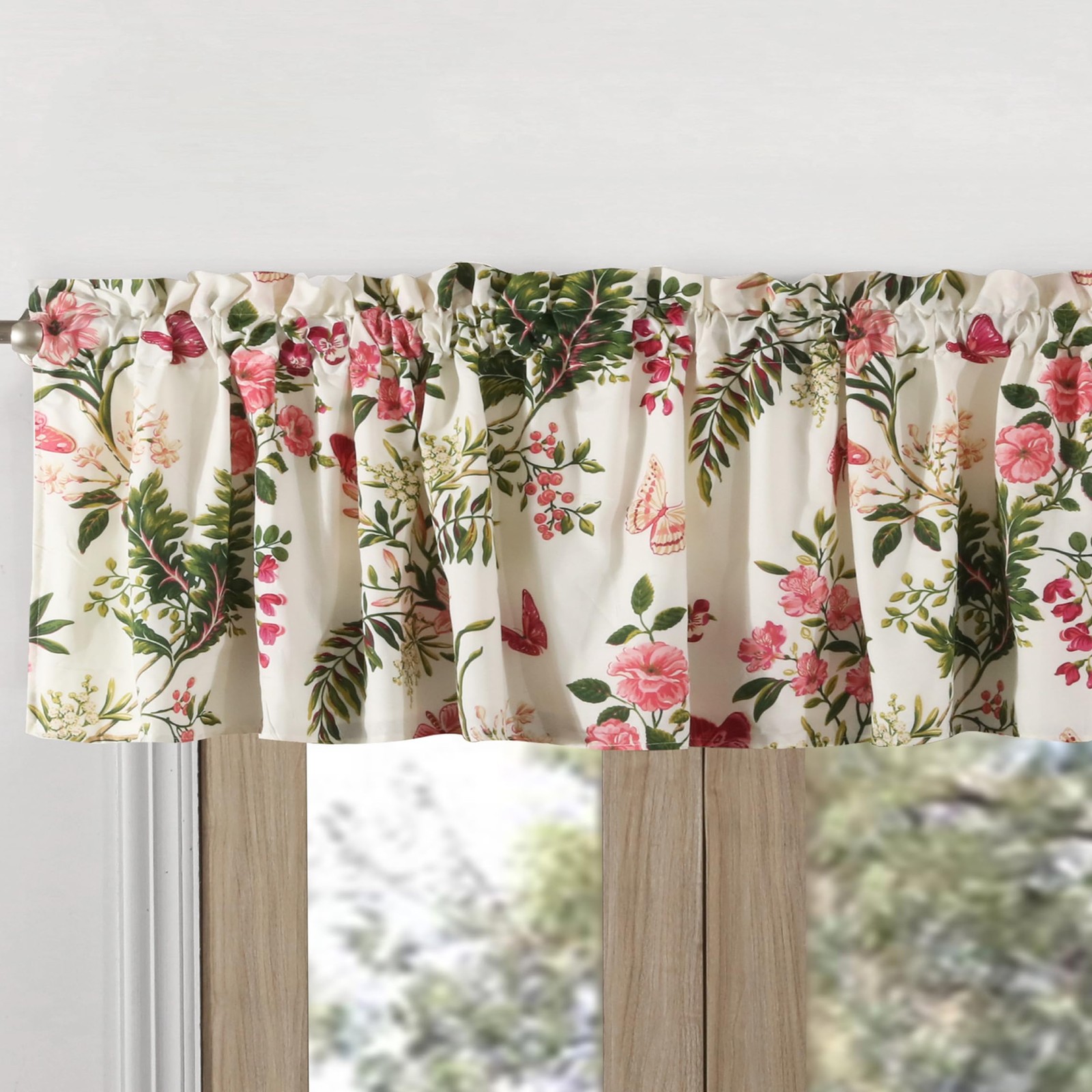 Greenland Home Butterflies Window Valance, Multicolor 84″ x 14″