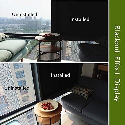 Static Cling Total Blackout Window Film Privacy Room 17.7In.By 78.7In.