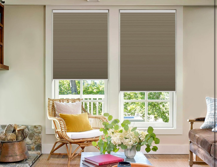 LazBlinds Cordless Cellular Blackout Honeycomb Shades 36″ x 72″ – Dark Coffee