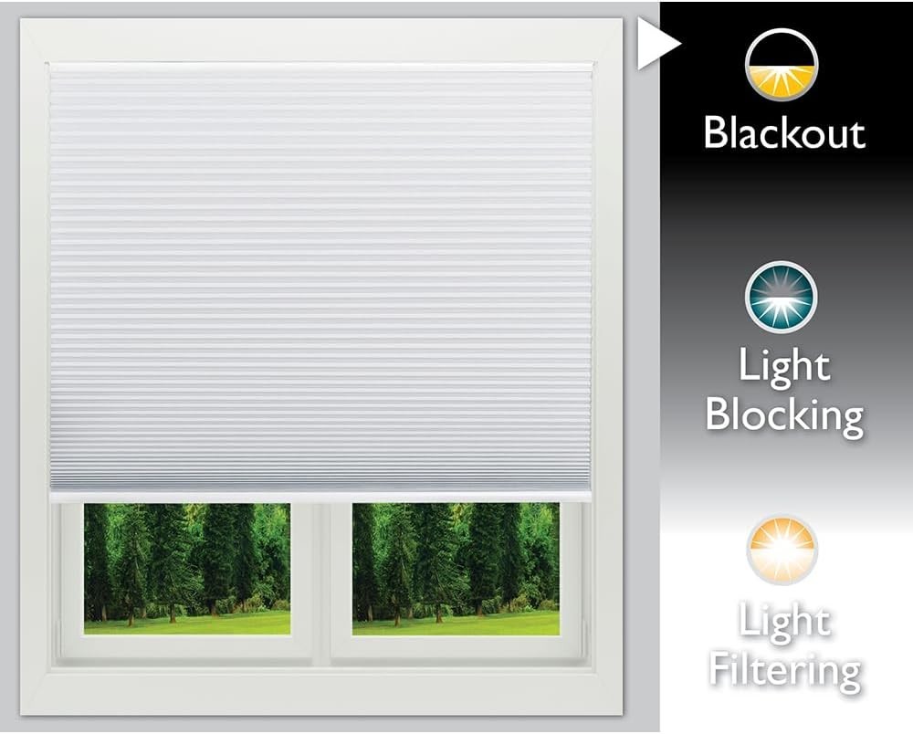 Redi Shade No Tools Easy Lift Cordless Cellular Blackout Fabric 36″ W x 64″ L