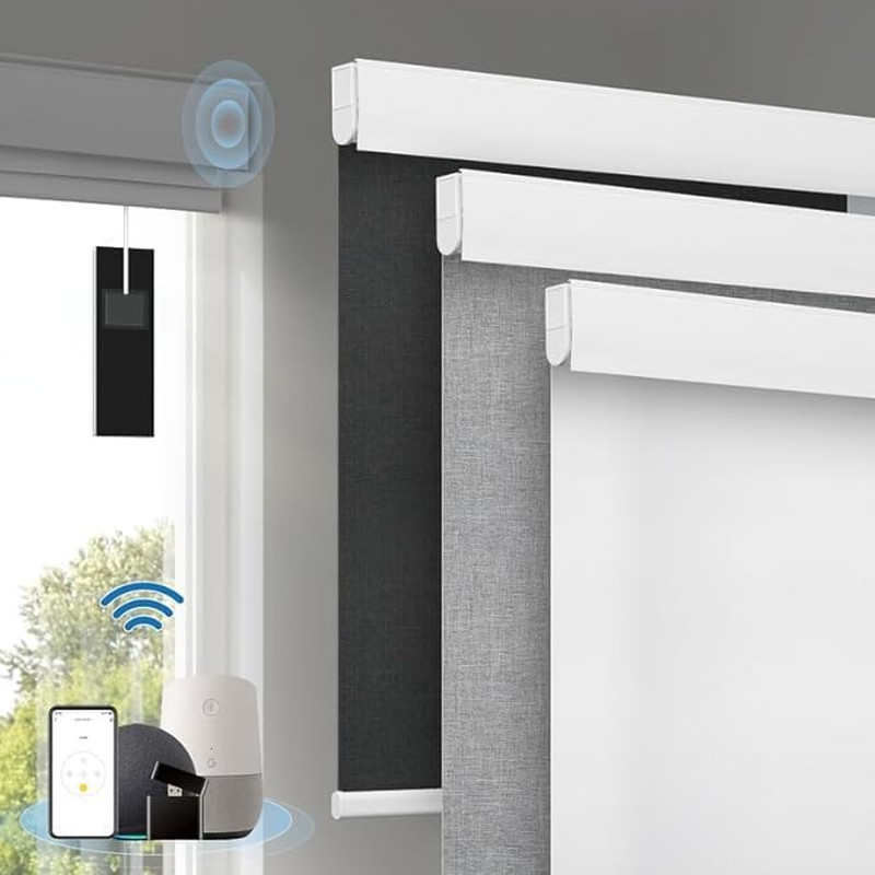 Smart Motorized Blackout Blinds with Remote & Free Solar Panels 35″x72