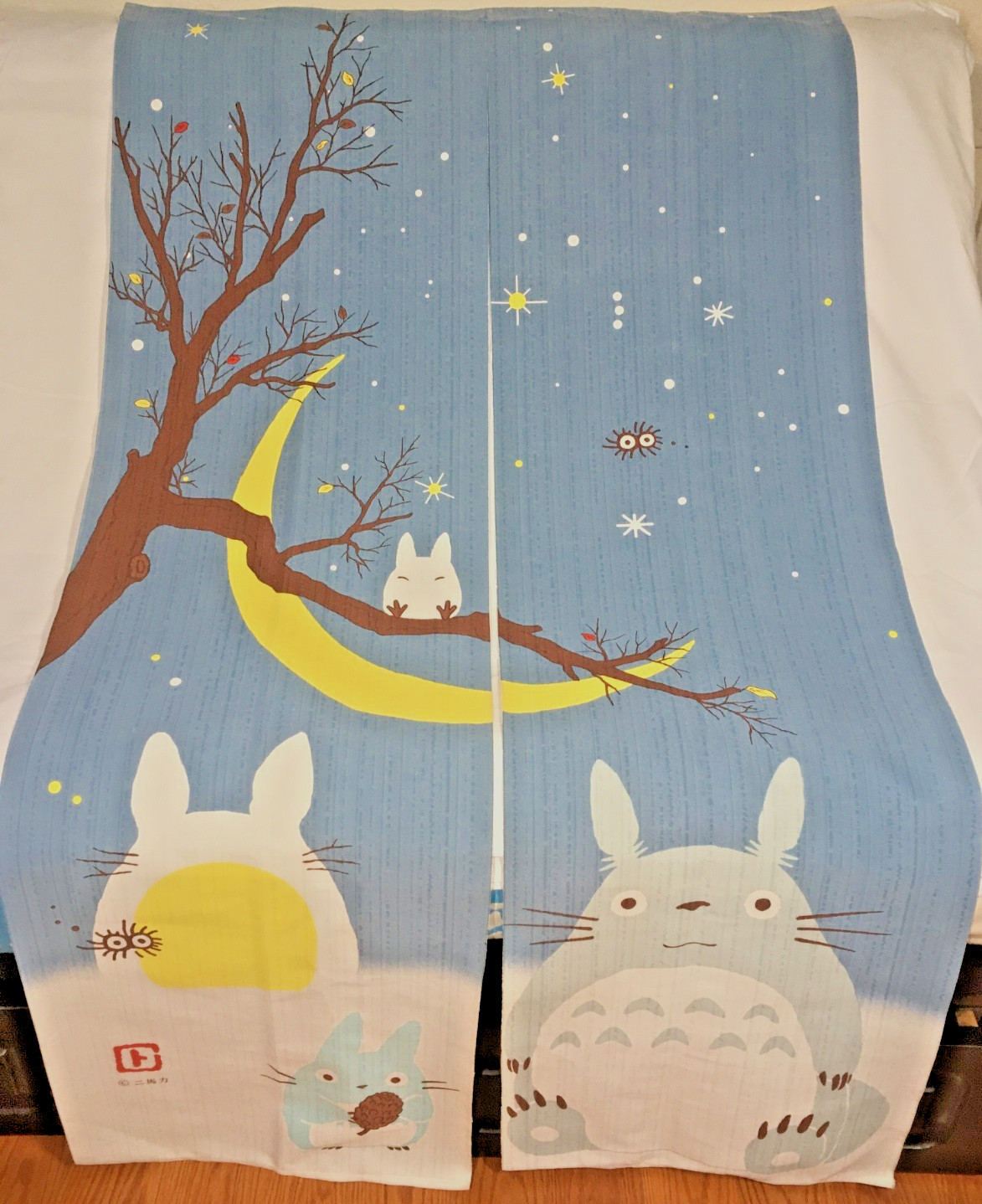 Studio Ghibli Noren Curtain My Neighbor Totoro “Winter Sky” 85cm/33.5”x150cm/59″
